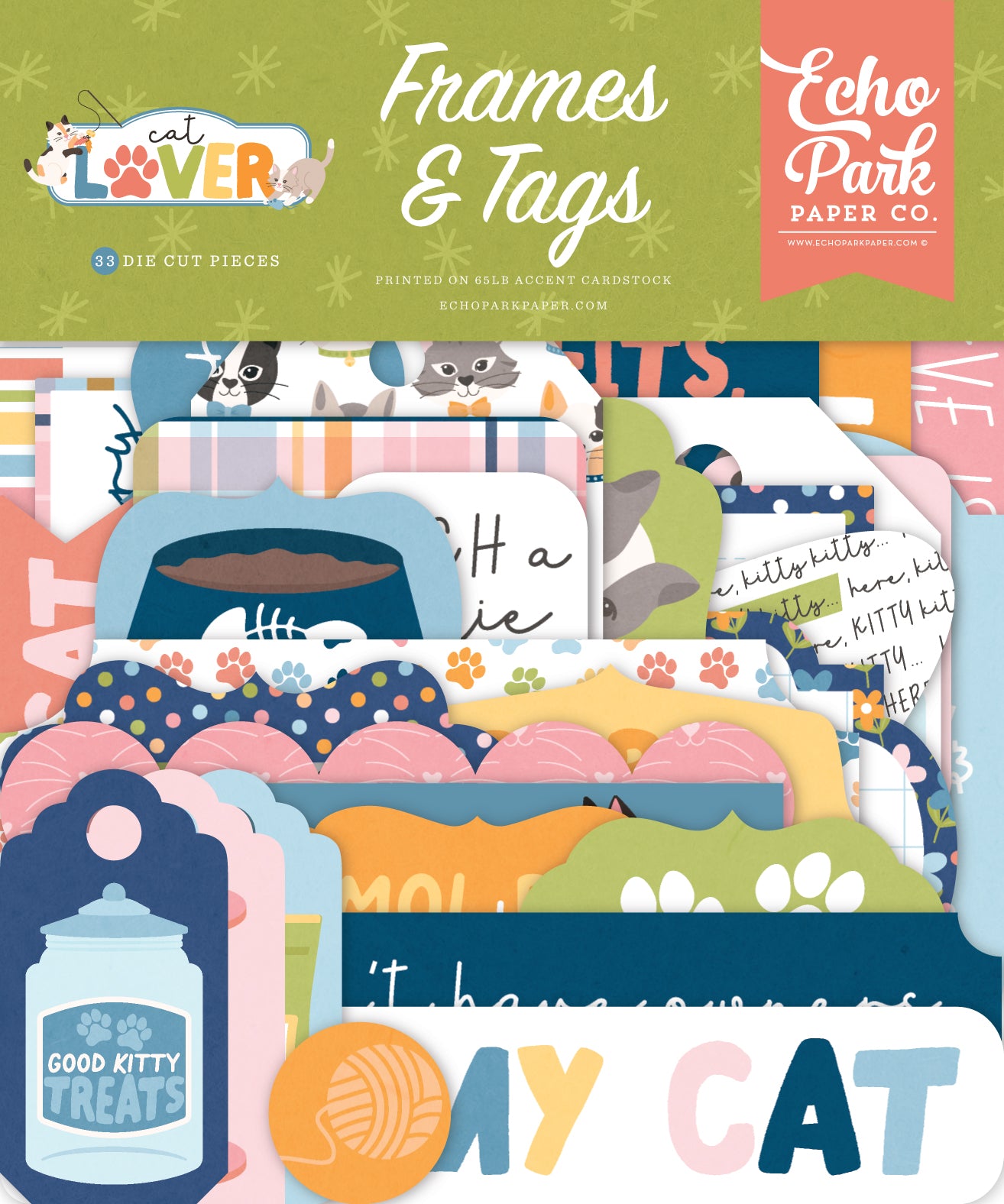 Echo Park - Cat Lover Collection - Ephemera - Frames and Tags
