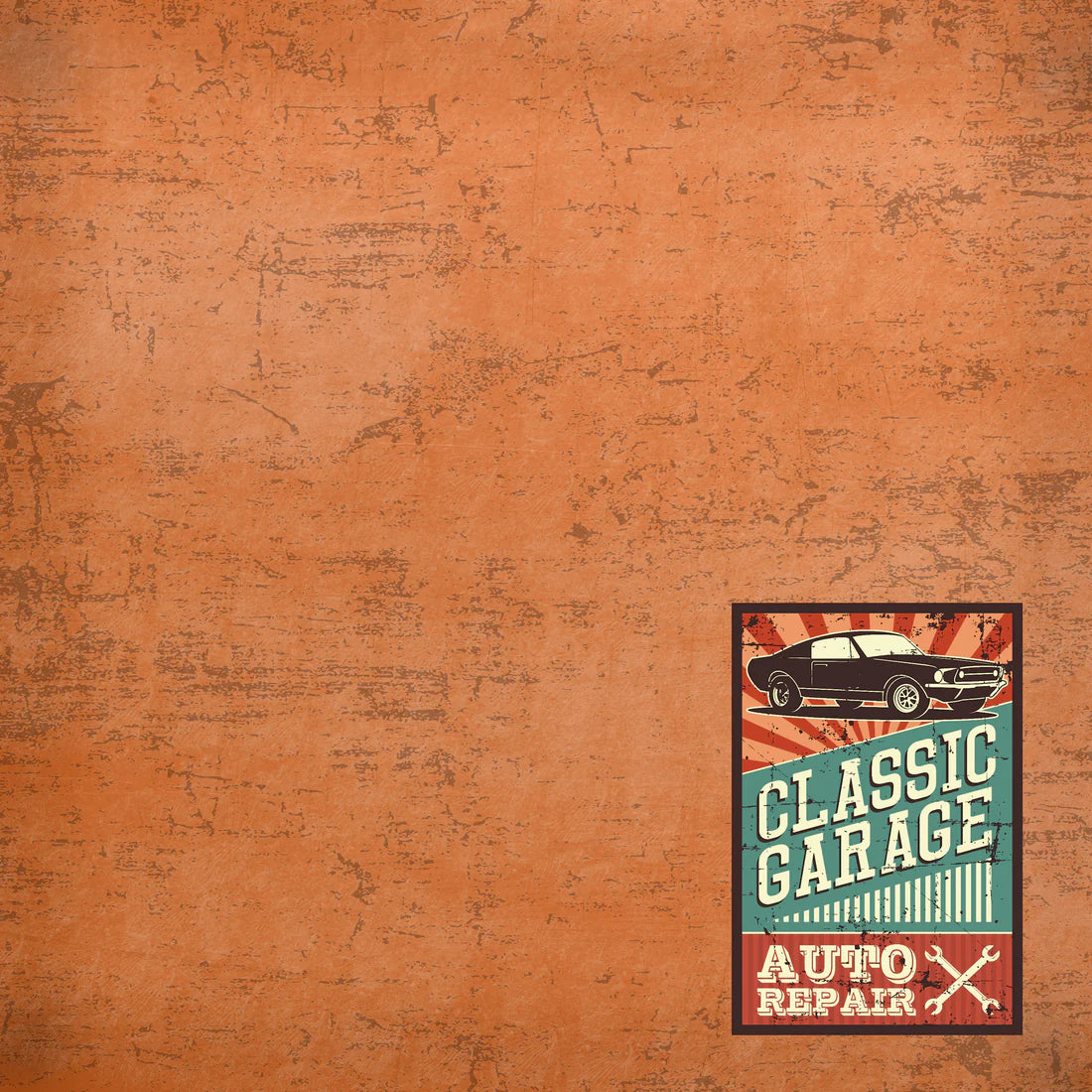 SSC Designs - Classic Cars Collection - 12 x 12 Double-Sided Scrapbook Paper - Drop A Gear