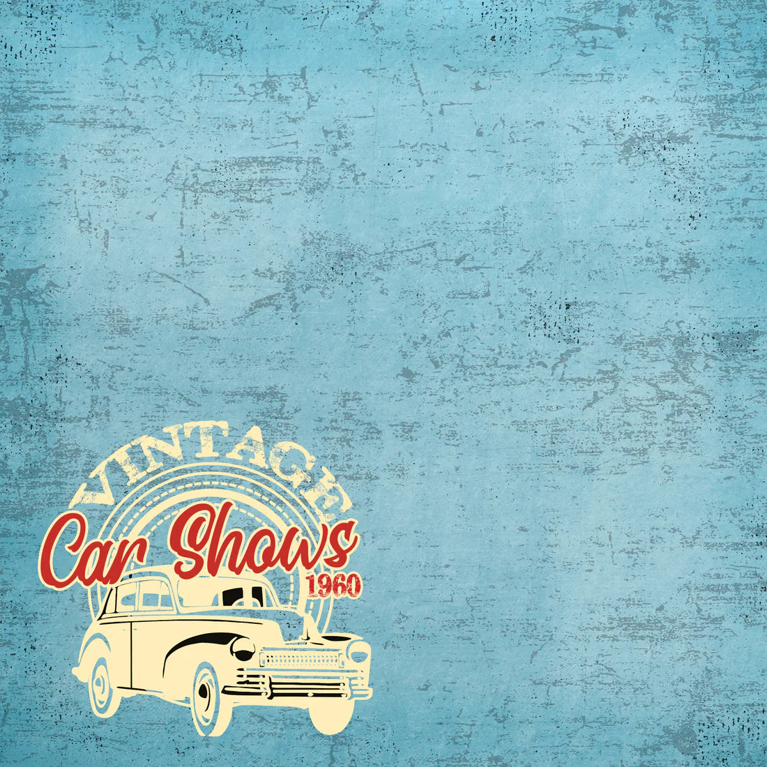 SSC Designs - Classic Cars Collection - 12 x 12 Double-Sided Scrapbook Paper - Vintage Car Show