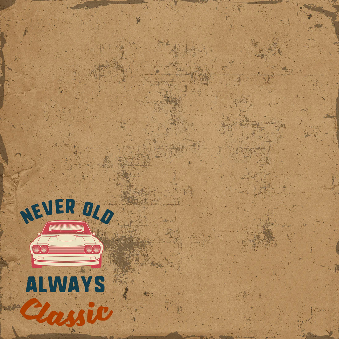 SSC Designs - Classic Cars Collection - 12 x 12 Double-Sided Scrapbook Paper - Never Old, Just Classic