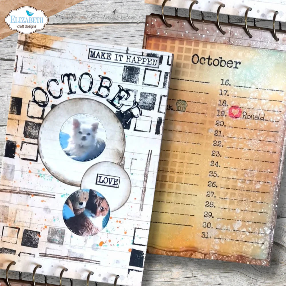 Elizabeth Craft Designs - Art Journal Specials Collection - Clear Photopolymer Stamps - Dates To Remember