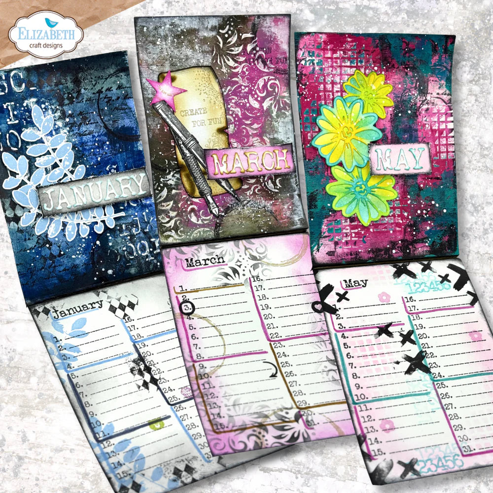 Elizabeth Craft Designs - Art Journal Specials Collection - Clear Photopolymer Stamps - Dates To Remember