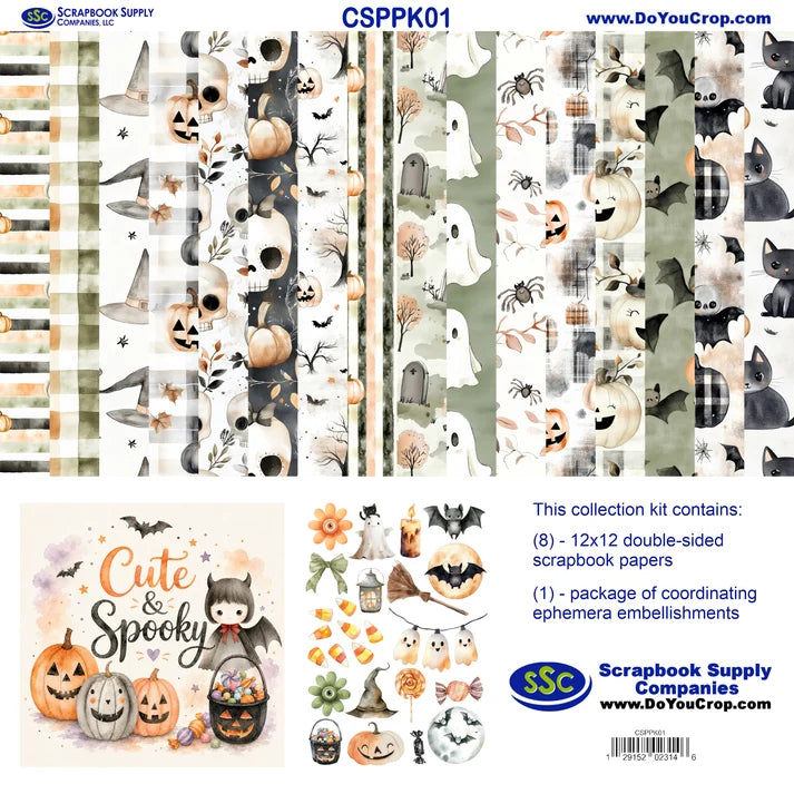 SSC - Cute & Spooky Collection - 12 x 12 Collection Pack With Ephemera