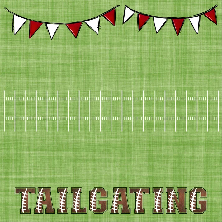 SSC Designs  - Football Season Collection - 12 x 12 Double Sided Scrapbook Paper - Tailgating Party