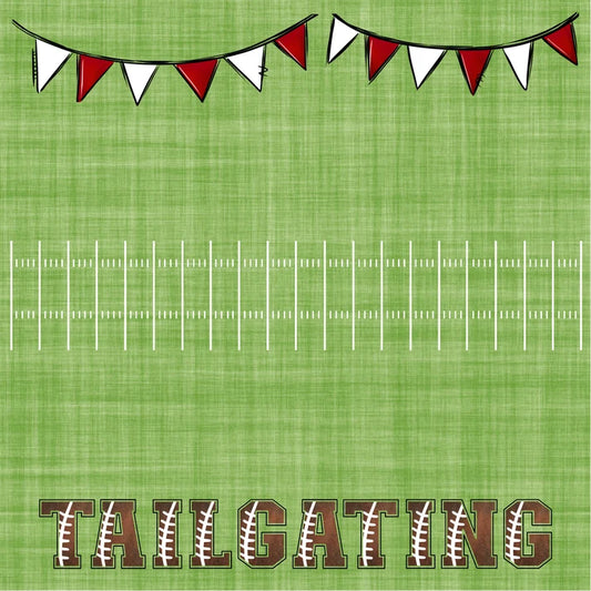 SSC Designs  - Football Season Collection - 12 x 12 Double Sided Scrapbook Paper - Tailgating Party