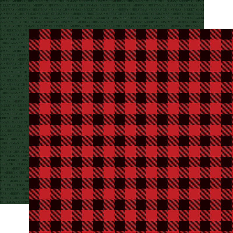 Carta Bella Paper - Christmas Market Collection - 12 x 12 Double Sided Paper - Buffalo Plaid