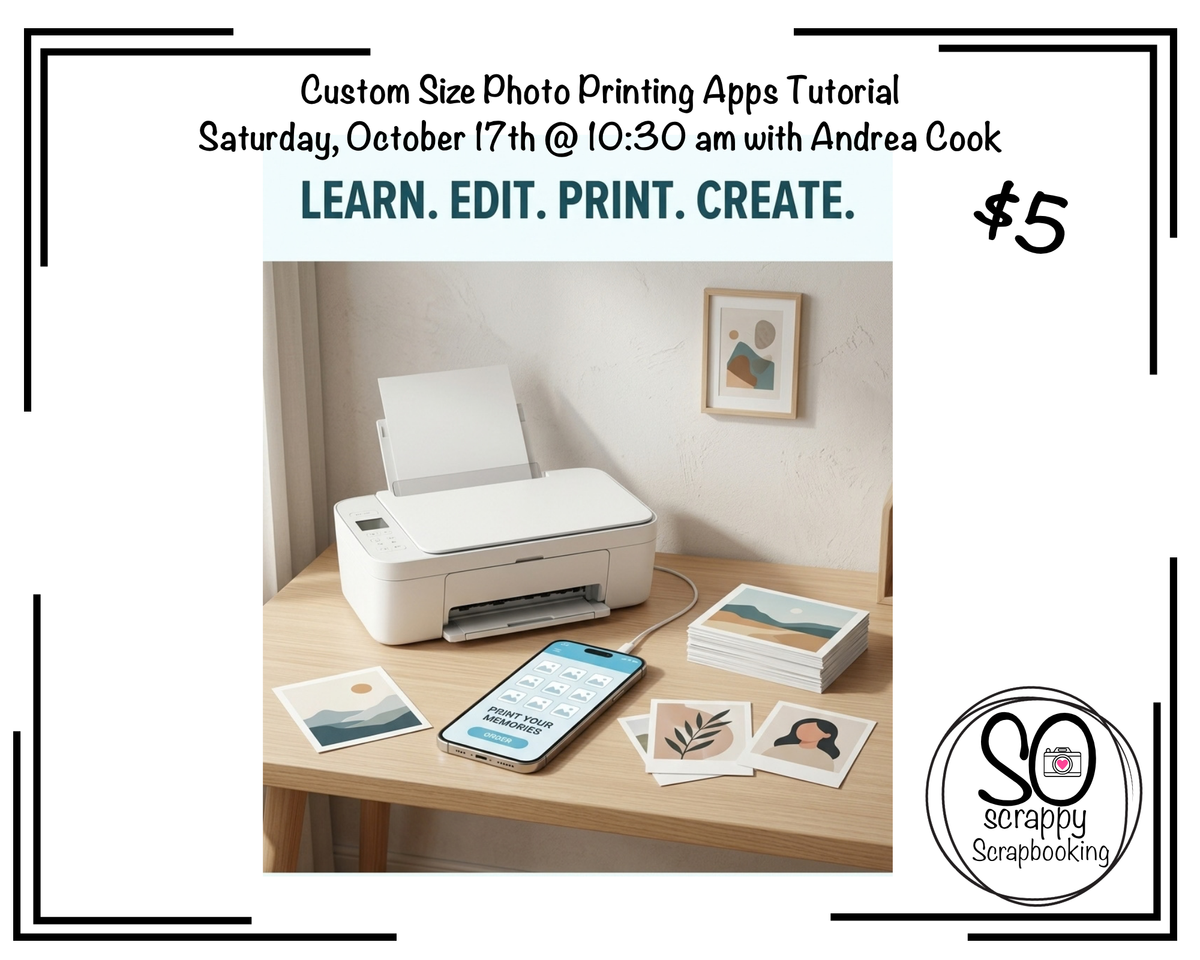 Custom Size Photo Printing Apps Tutorial with Andrea Cook - October Retreat Class