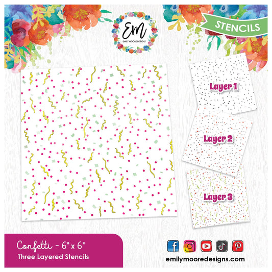 Elizabeth Moore Designs - Layered Stencils - Confetti