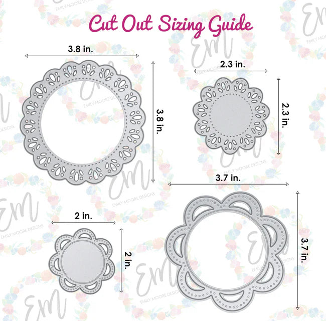Emily Moore Designs - Full Circle Collection - Dies - Doilies and Daisies Circle
