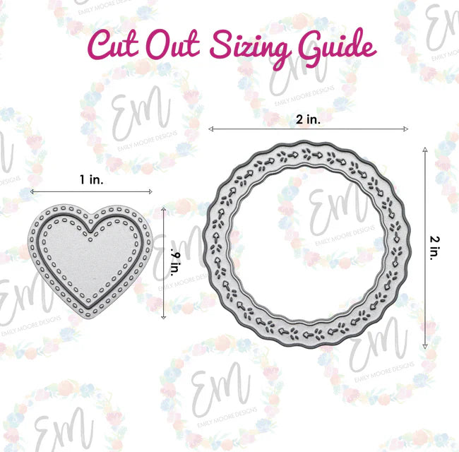 Emily Moore Designs - Full Circle Collection - Clear Photopolymer Stamp and Die Set - Creative Heart