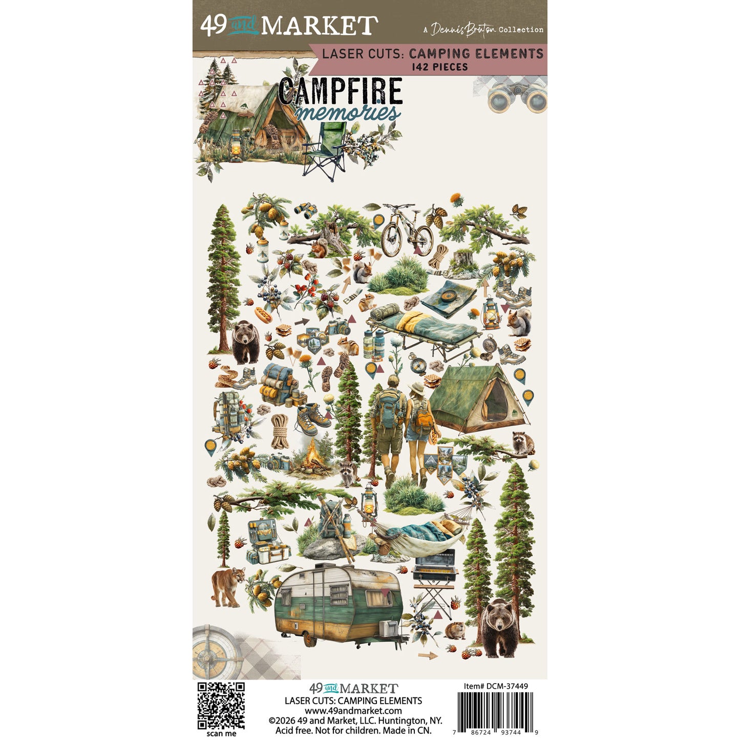 49 and Market - Campfire Memories Collection - Laser Cut Camping Elements