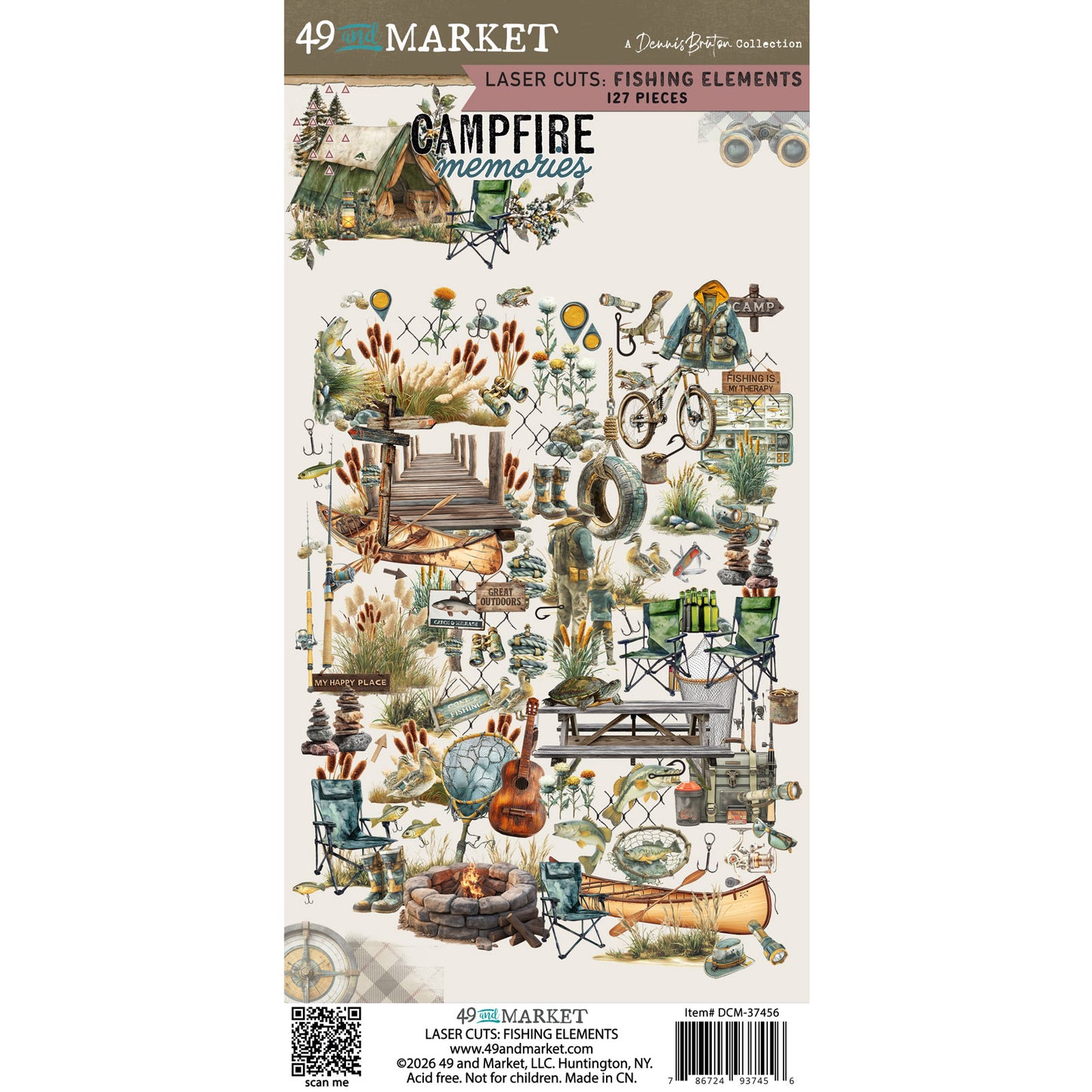 49 and Market - Campfire Memories Collection - Laser Cut Fishing Elements