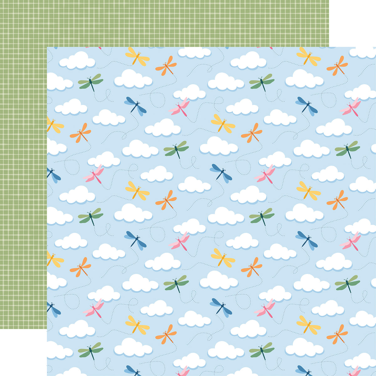 Echo Park - Dragonfly Collection -12 x 12 Double-Sided Paper - Dragonfly Skies