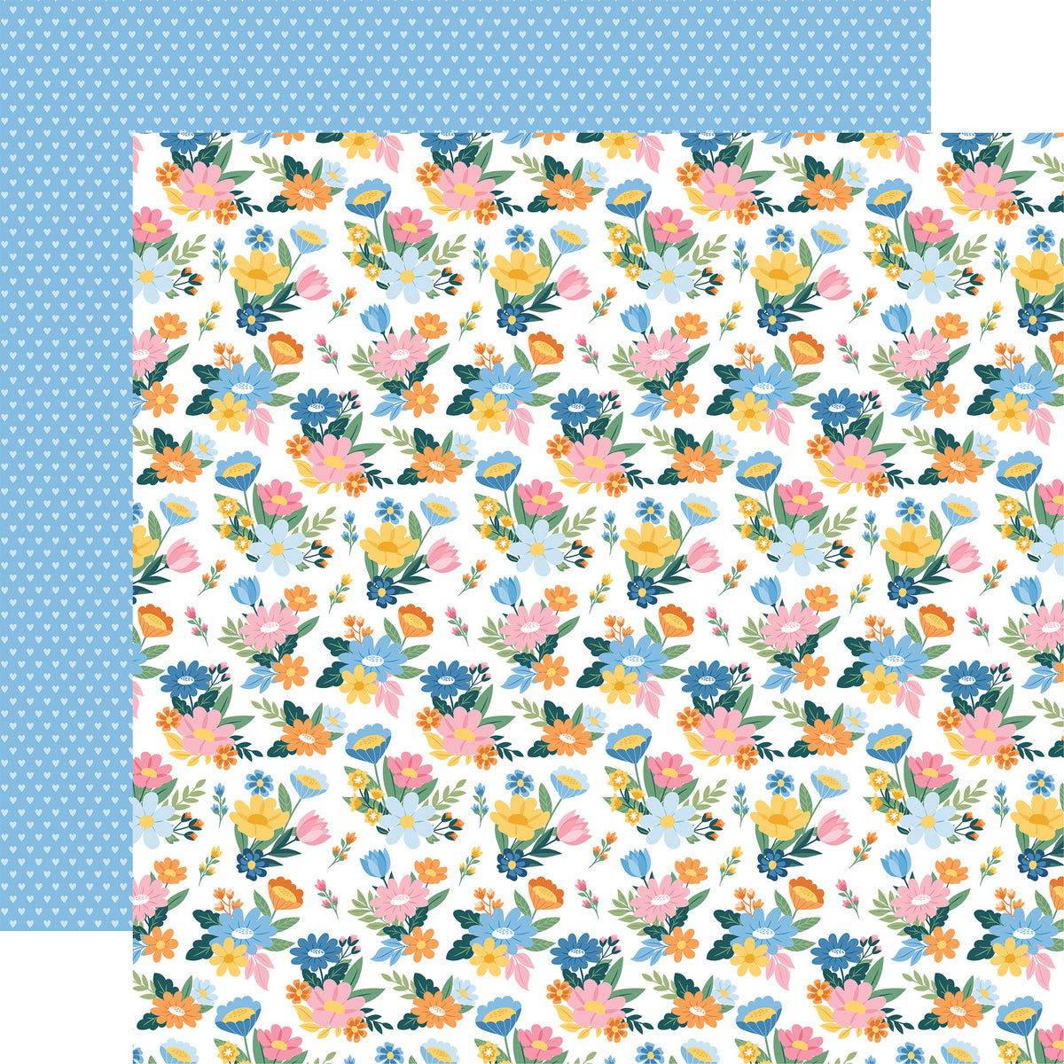 Echo Park - Dragonfly Collection -12 x 12 Double-Sided Paper - Life Is Good Florals