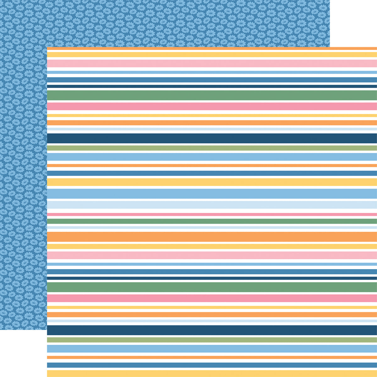 Echo Park - Dragonfly Collection -12 x 12 Double-Sided Paper - Happy Stripes