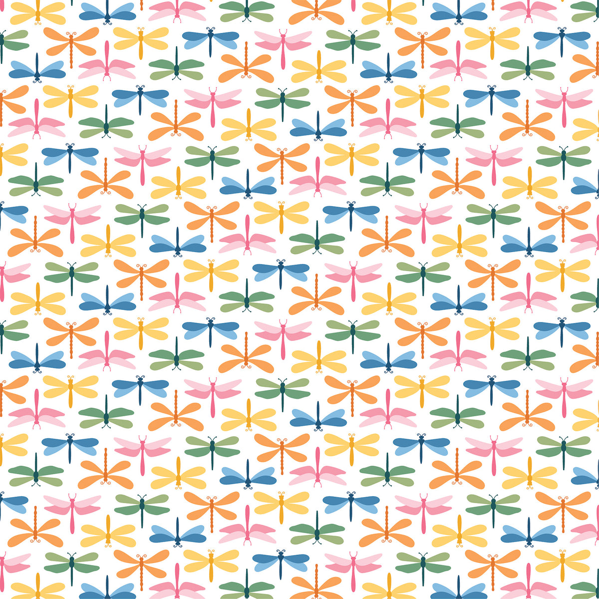 Echo Park - Dragonfly Collection -12 x 12 Double-Sided Paper - Colorful Bugs
