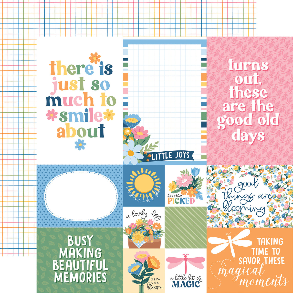 Echo Park - Dragonfly Collection -12 x 12 Double-Sided Paper - Multi Journaling Cards