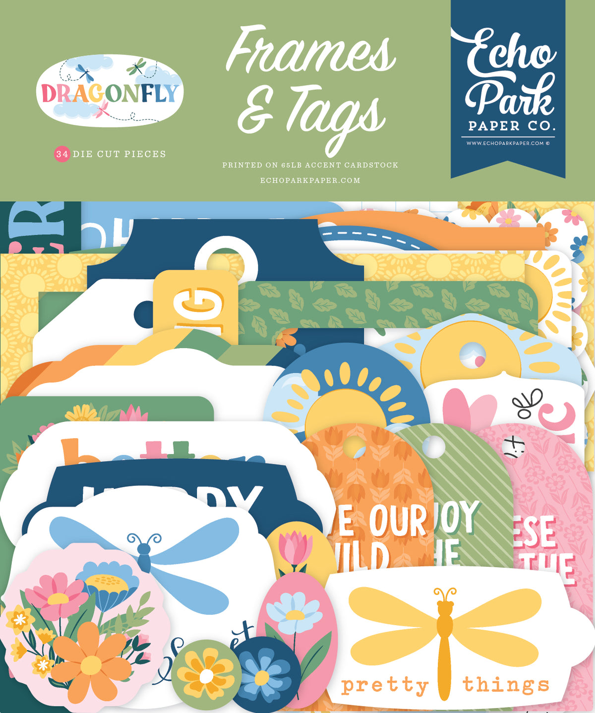 Echo Park - Dragonfly Collection - Ephemera  - Frames And Tags