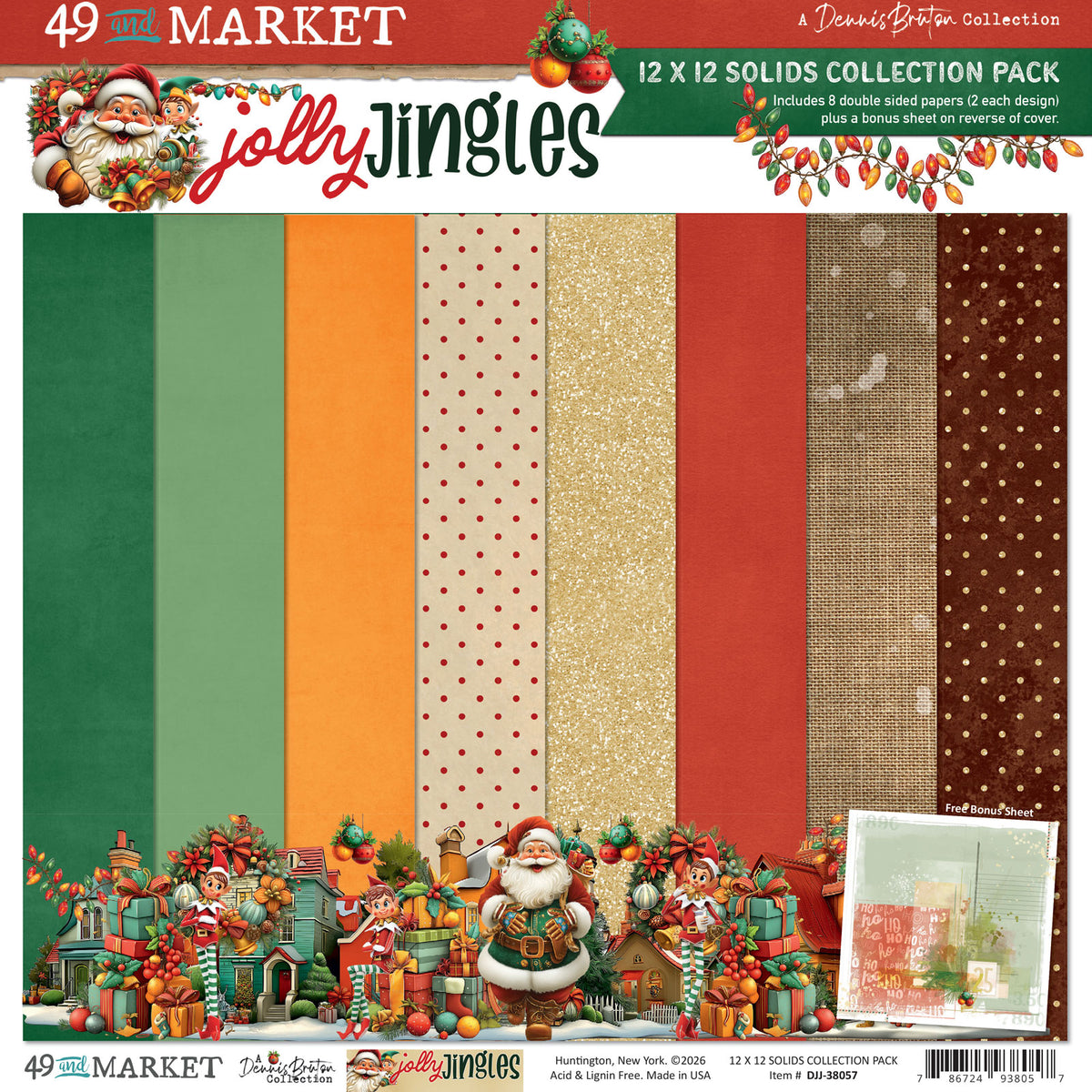49 And Market - Jolly Jingles Collection - 12 x 12 Solids Collection Pack
