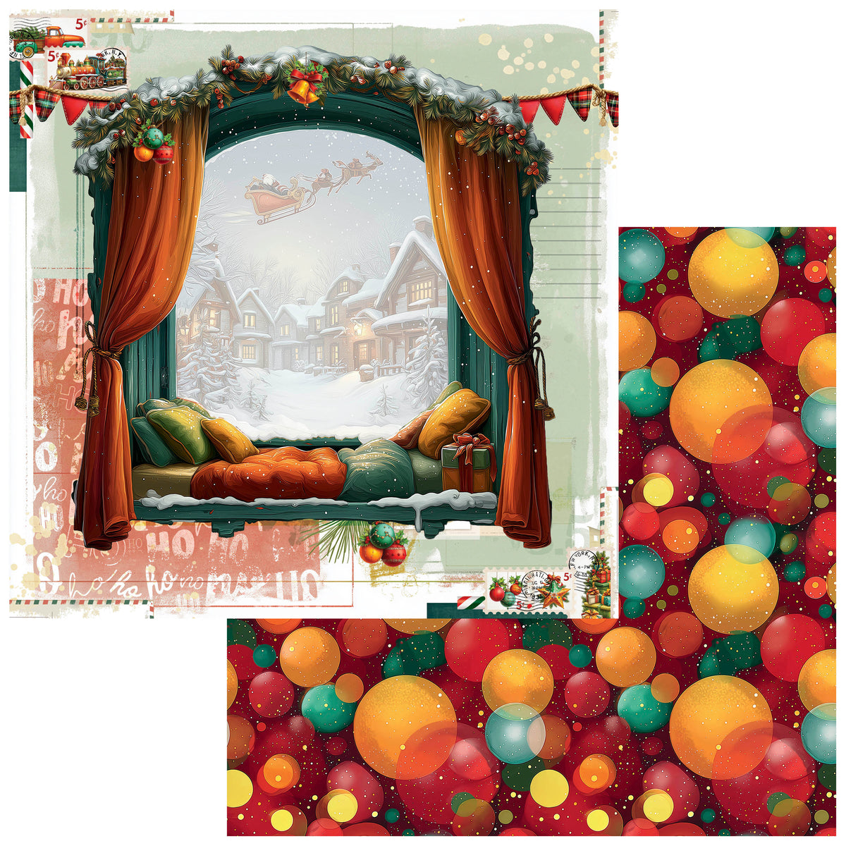 49 And Market - Jolly Jingles Collection - 12 x 12 Double Sided Paper - Jingle Bells
