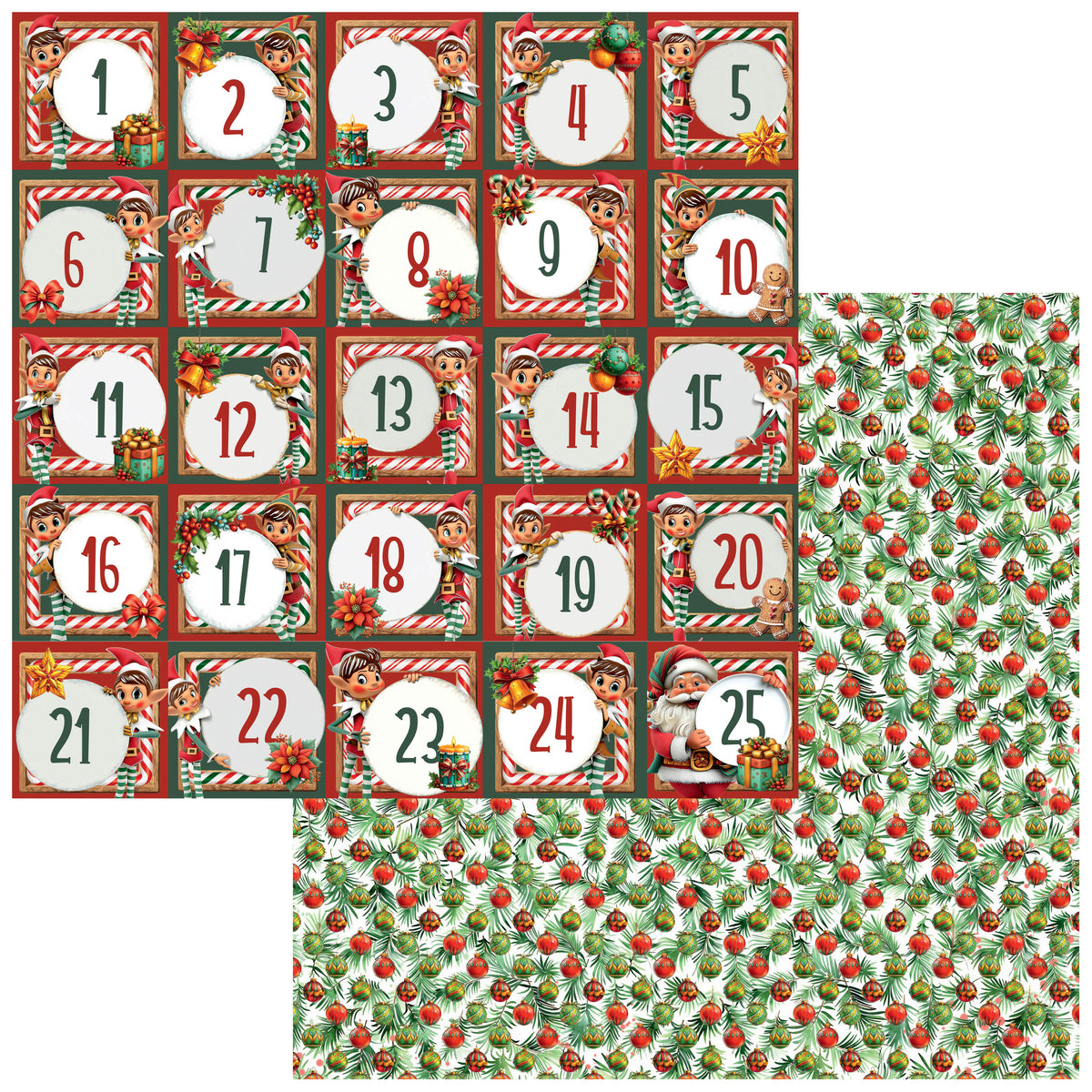 49 And Market - Jolly Jingles Collection - 12 x 12 Double Sided Paper - Advent