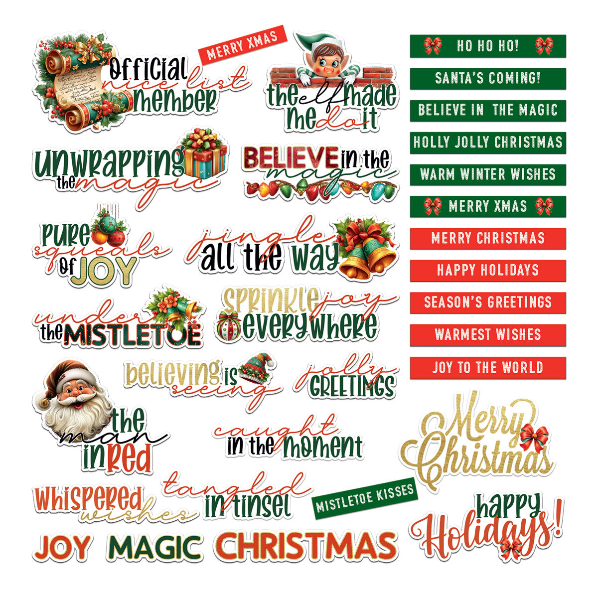 49 And Market - Jolly Jingles Collection -  Chipboard Set
