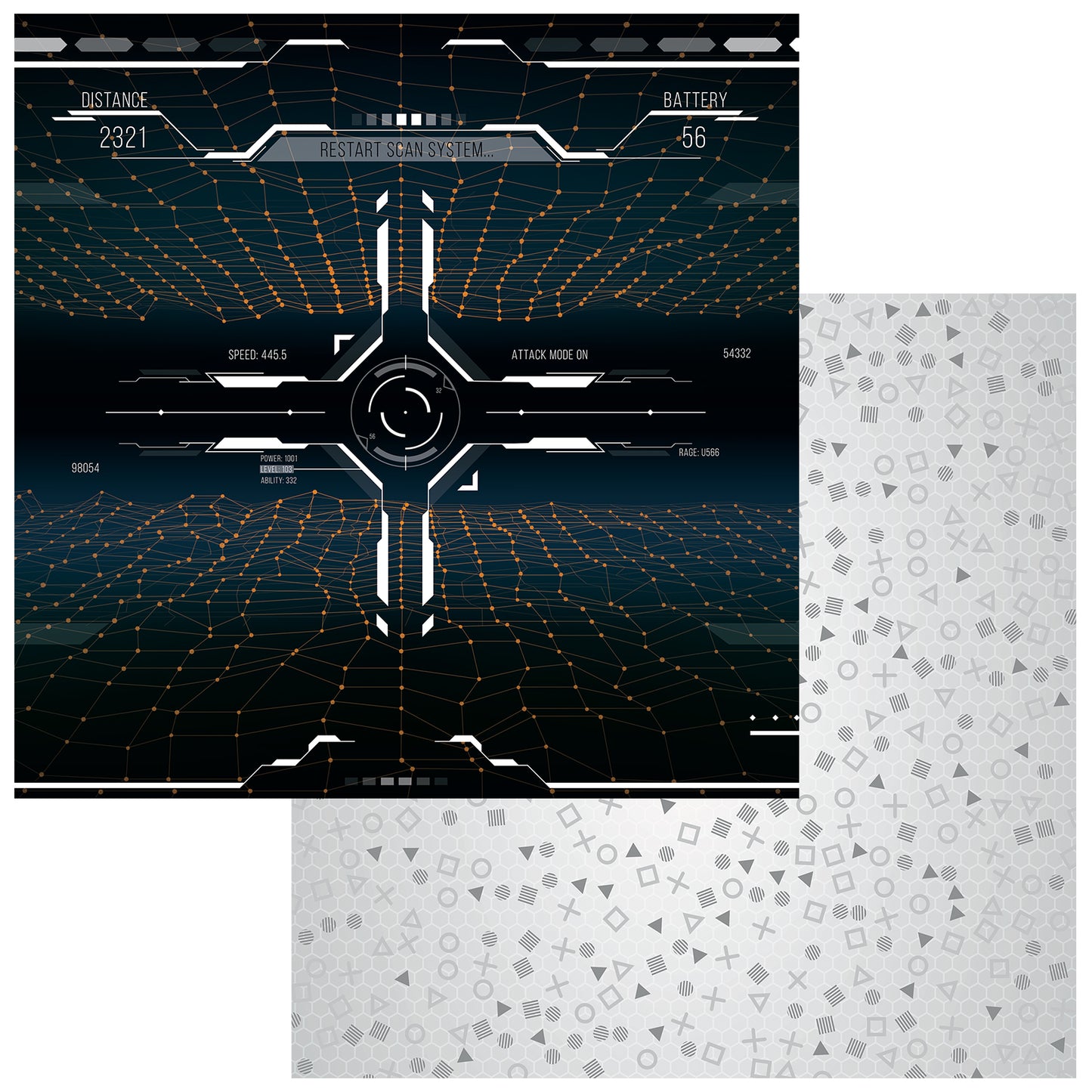 49 and Market - Level Up Collection - 12 x 12 Double Sided Paper - Game On!