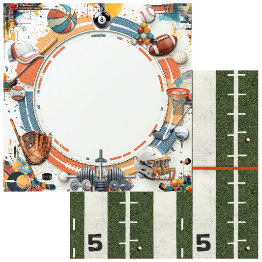 49 and Market - Level Up Collection - 12 x 12 Double Sided Paper - Sport