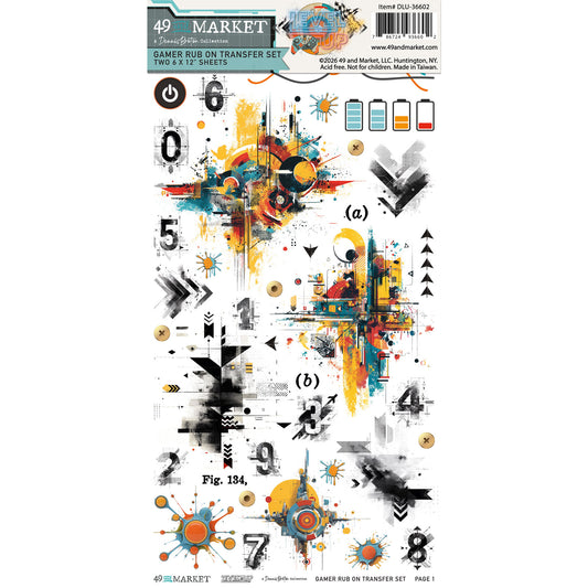 49 and Market - Level Up Collection - Rub-On Transfer Set - Gamer