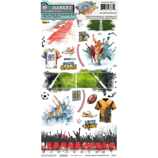 49 and Market - Level Up Collection - Rub-On Transfer Set - Sport