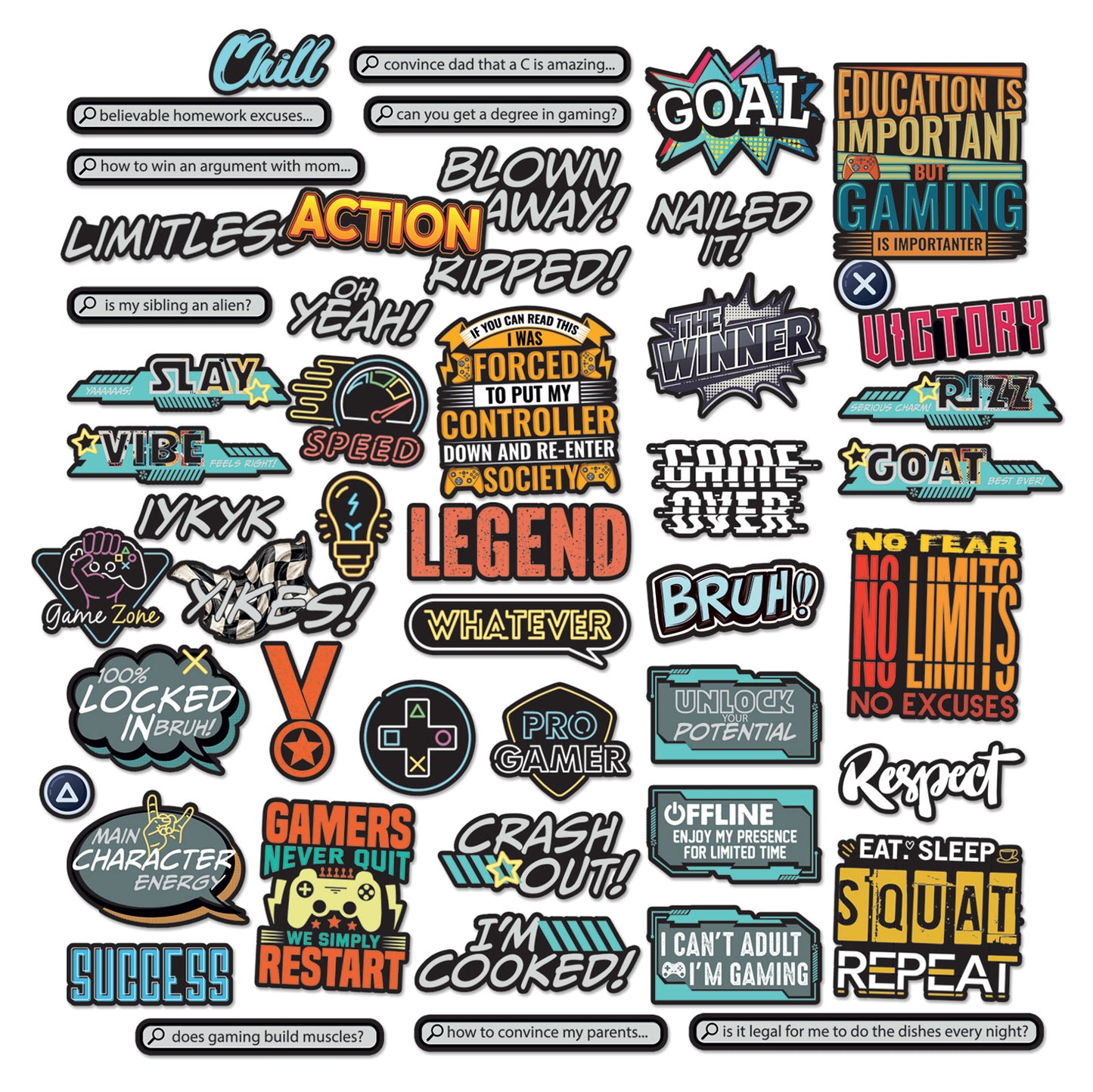 49 And Market - Level Up Collection - Ephemera - Die-Cuts With Foil