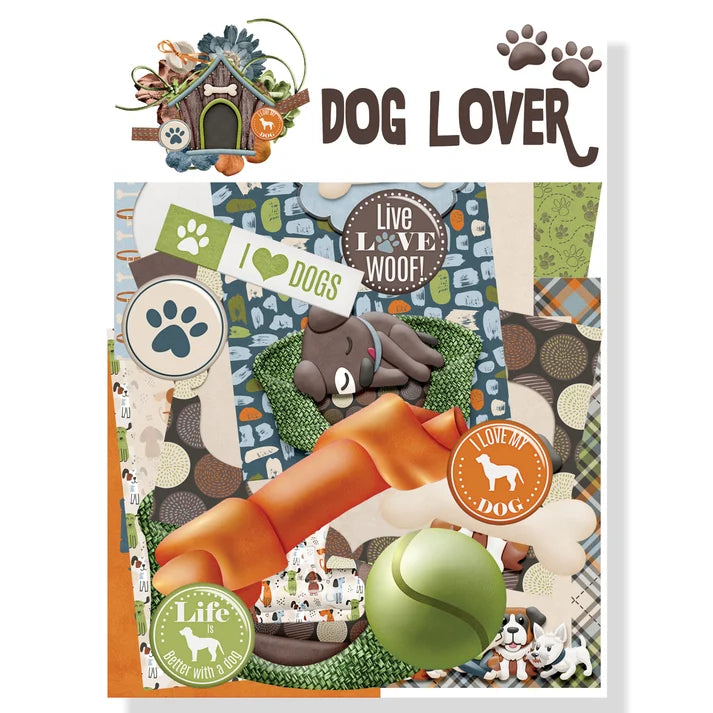 SSC Designs  Dog Lover Collection - 12 x 12 Double Sided Scrapbook Paper Pack And Embellishment Kit