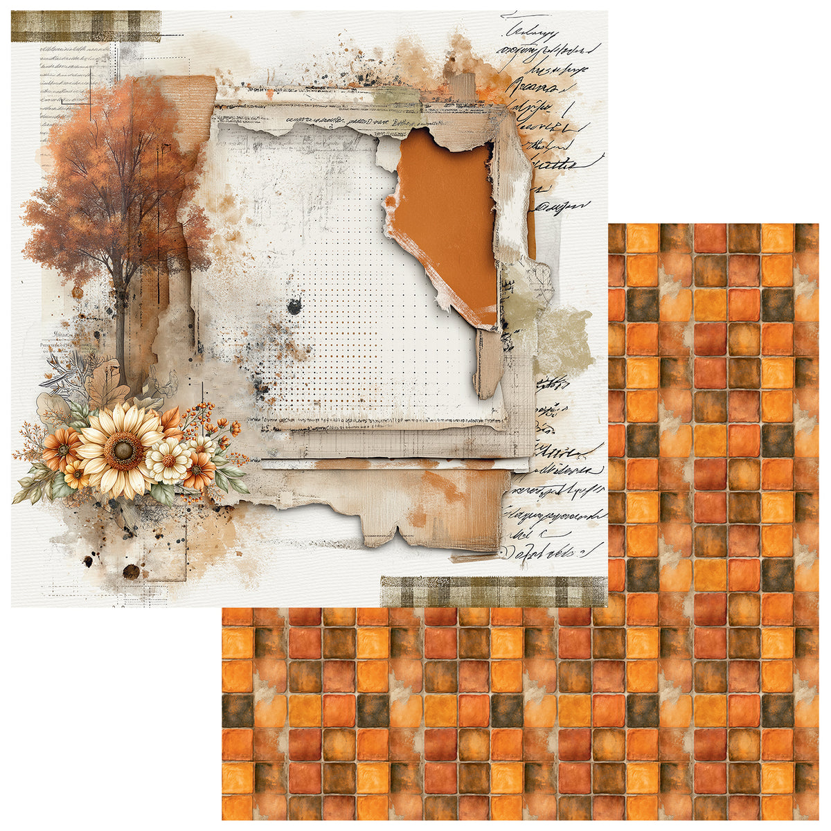 49 And Market - Season's Bounty Collection - 12 x 12 Double Sided Paper - Grateful