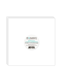 49 and Market - 12 x 12 Essential Cardstock - White - 20 Pack