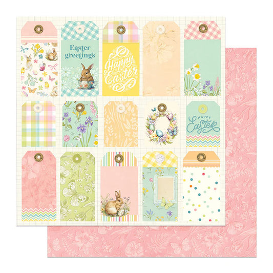 PhotoPlay - Easter Sunday Collection - 12 x 12 Double-Sided Paper - Bunny Tags
