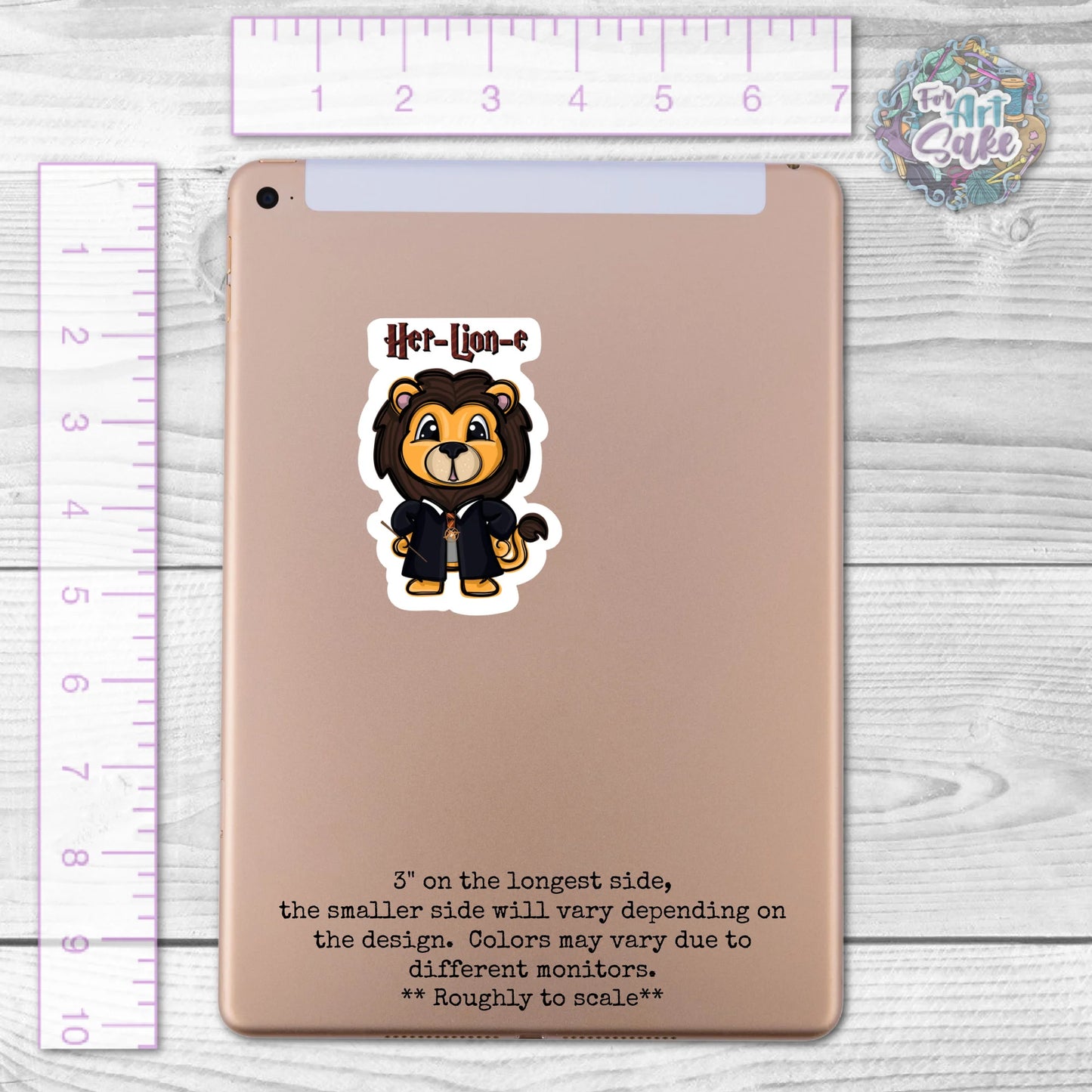 For Art Sake Stickers -  Wizard Pun Series- Her-Lion-e