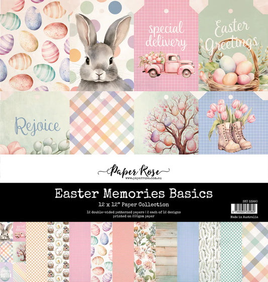 Paper Rose Studio - Double Sided 12 x 12 Paper - Easter Memories Basics A