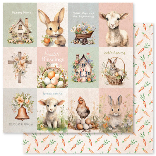 Paper Rose Studio - Double Sided 12 x 12 Paper - Easter Village A