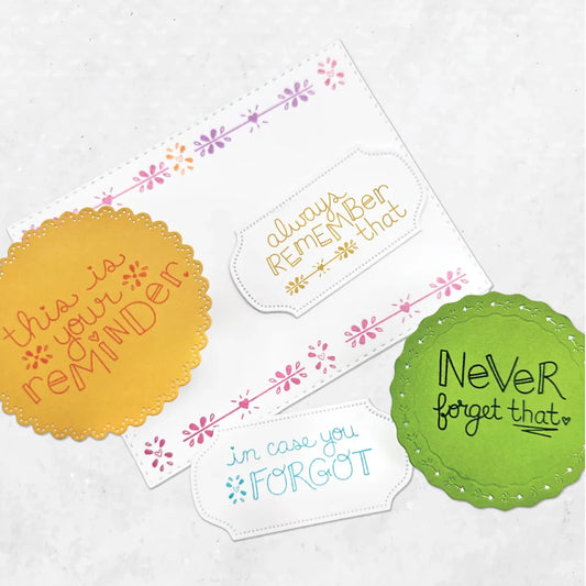 Emily Moore Designs - Full Circle Collection - Clear Photopolymer Stamps - Little Reminders