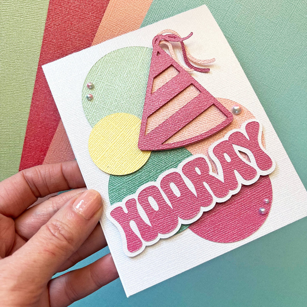 Encore - 12 x 12 Shimmer Textured Pearlescent Cardstock - Pink Hottie