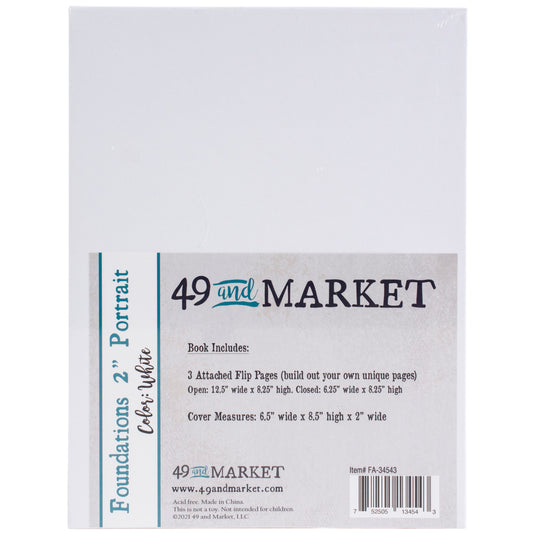 49 and Market Foundations 2" Portrait Album - White
