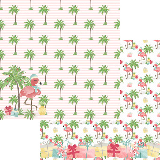 SSC Designs - Flamingo Christmas Collection - Flamingo Fun 12 x 12 Double-Sided Scrapbook Paper
