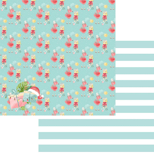 SSC Designs - Flamingo Christmas Collection - Sunshine - 12 x 12 Double-Sided Scrapbook Paper