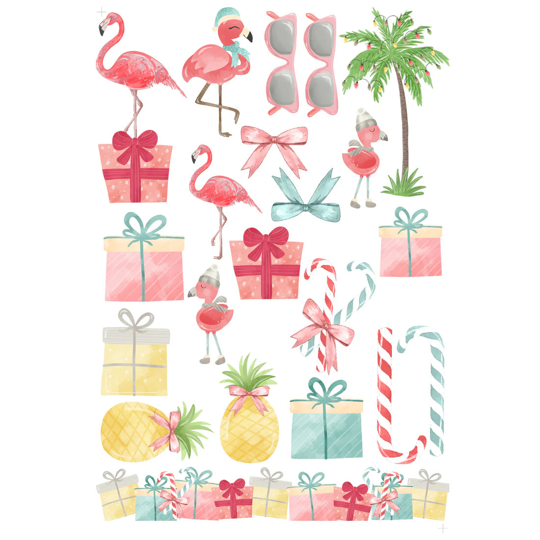 SSC Designs  Flamingo Christmas - Laser Cut Ephemera Embellishments