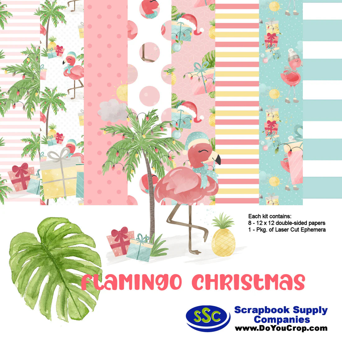 SSC Designs  Flamingo Christmas - Laser Cut Ephemera Embellishments