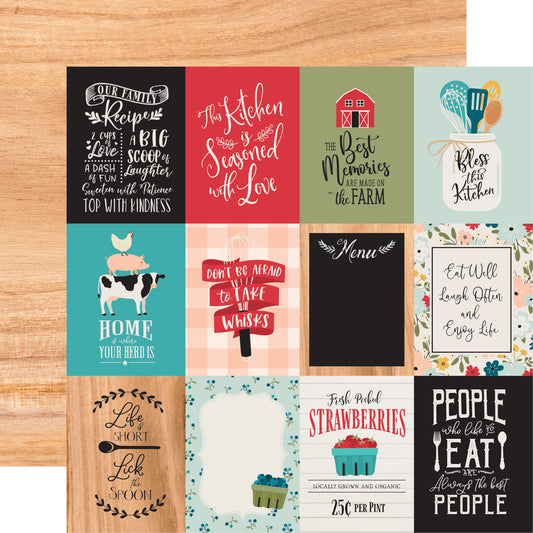Echo Park - Farmouse Kitchen Collection - 12 x 12 Double Sided Paper - Market Bouquets