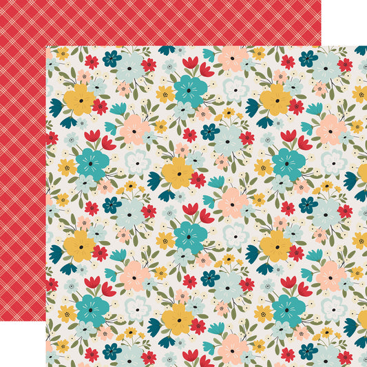 Echo Park - Farmouse Kitchen Collection - 12 x 12 Double Sided Paper - Farmhouse Floral