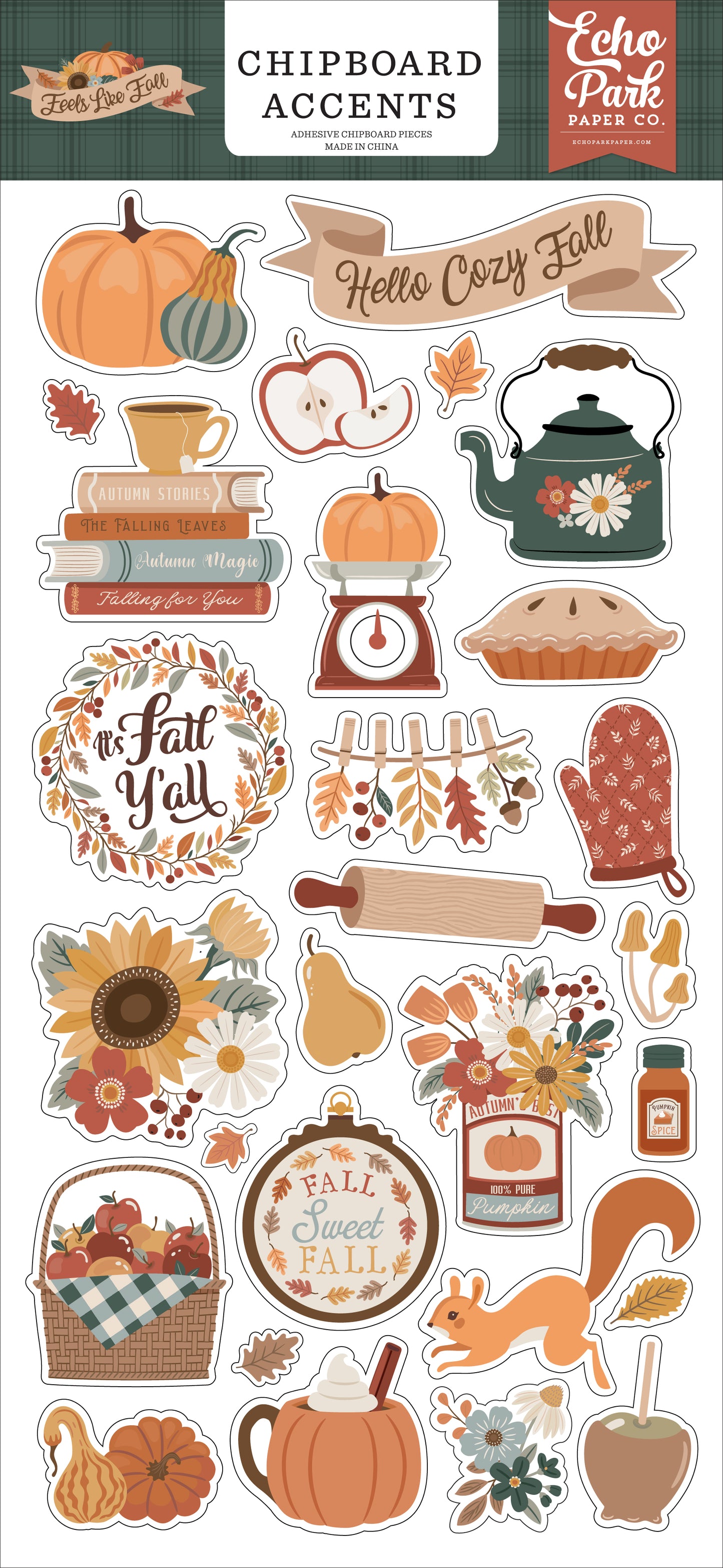 Echo Park - Feels Like Fall Collection - 6x13 Chipboard Accents