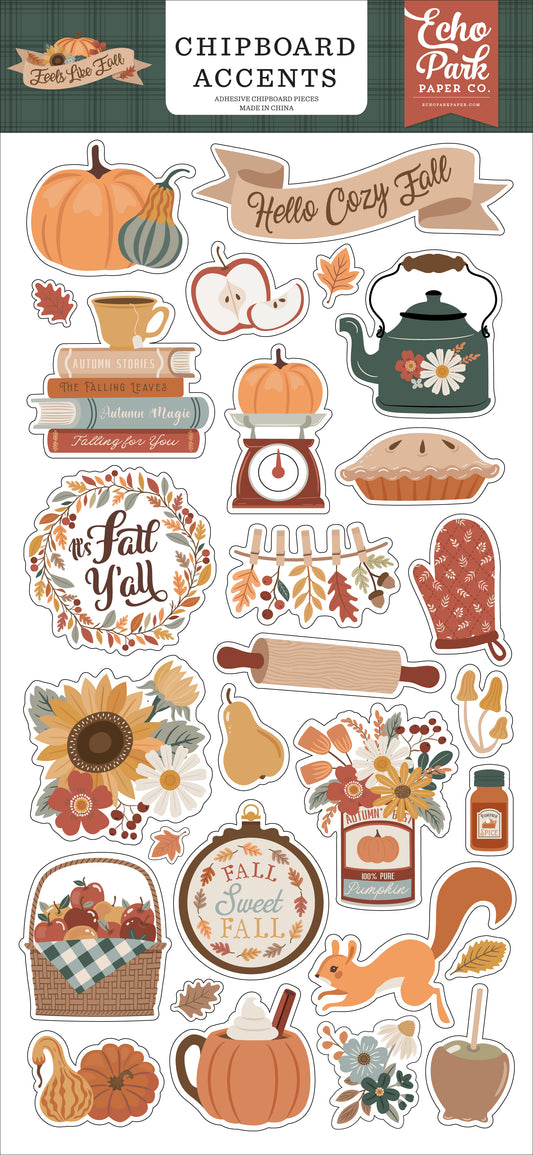 Echo Park - Feels Like Fall Collection - 6x13 Chipboard Accents