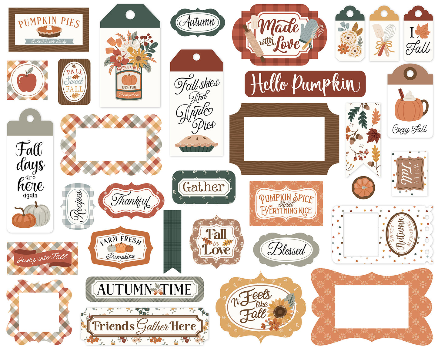 Echo Park - Feels Like Fall Collection - Ephemera - Frames And Tags